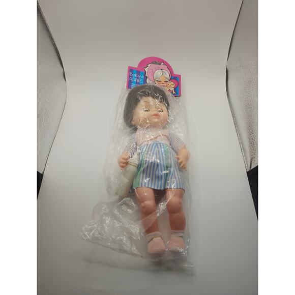 Vintage Baby ’n Agnes Doll 12” Rooted Hair Outfit Bottle Works Cry Squeak NOS - Picture 1 of 9